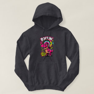 Rockin' Dino T-Rex – Rolig Dinosauremusikälskare Hoodie