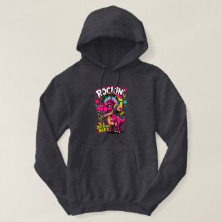 Rockin' Dino T-Rex – Rolig Dinosauremusikälskare Hoodie