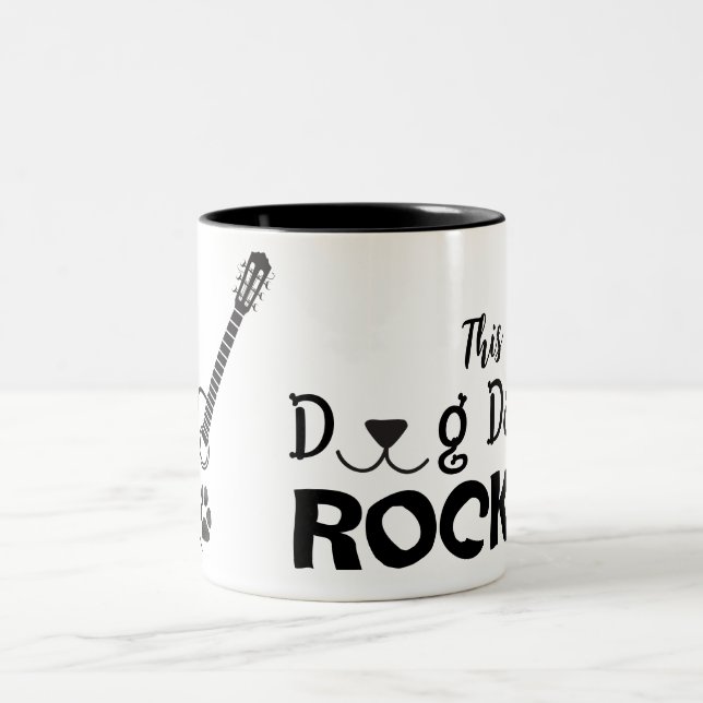 Rockin' Dog Dad Mug Två-Tonad Mugg (Center)