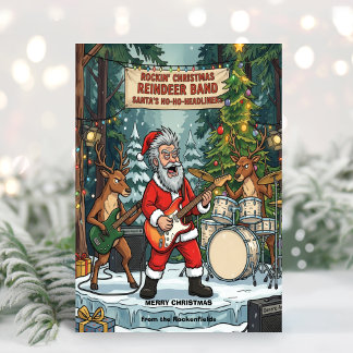 Rockin' Jul Santa Renhjordbandet Julkort