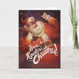 Rockin jultomten helgkort