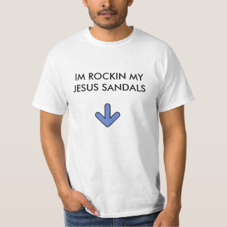 Rockin min jesus sandalstee. tee shirt