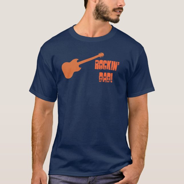 Rockin pappa! Gitarr T Shirt (Framsida)