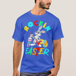 Rockin Påskhare Sunglass som spelar gitarr med T Shirt