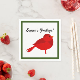 Rockin’ Robin, Cute Red Cardinal Nature Tecknad Pappersservett