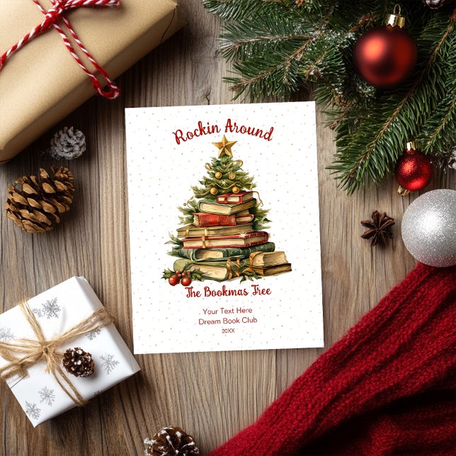 Rockin runt Bookmas Träd Julkort (Skapare uppladdad)