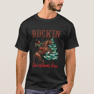 Rockin runt Cowboy Julgran Santa Ride T Shirt