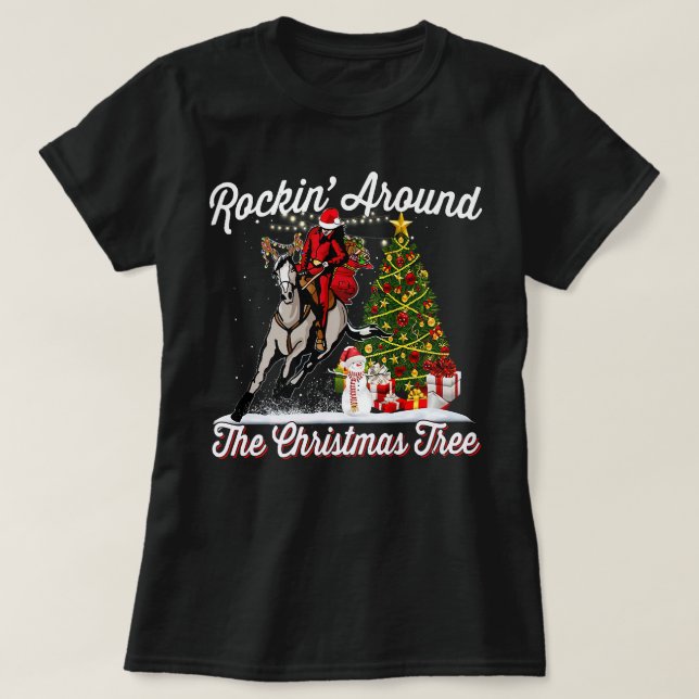Rockin runt Julgran T-Shirt Funny Santa R (Design framsida)