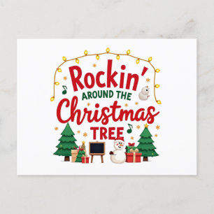 Rockin runt Julgran Vykort