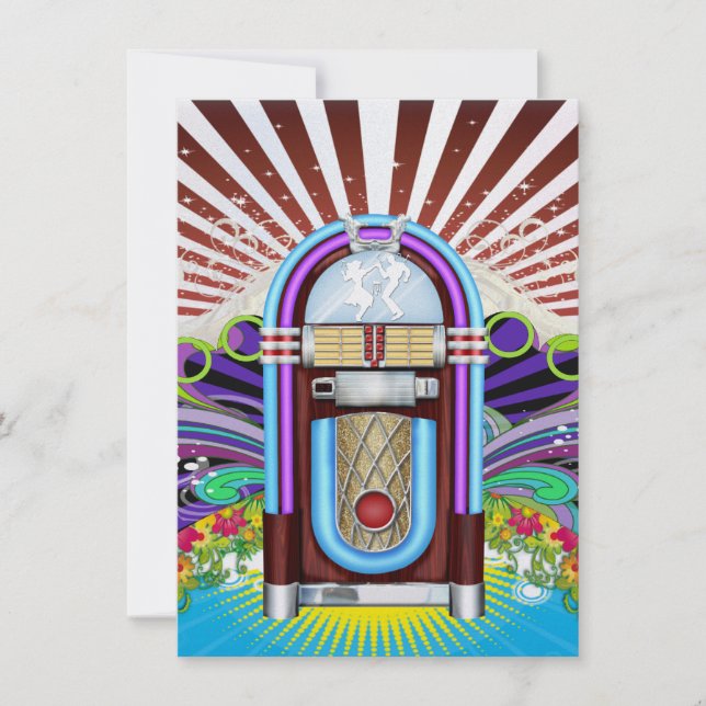 Rockin' runt Klock Party - SRF Inbjudningar (Framsida)