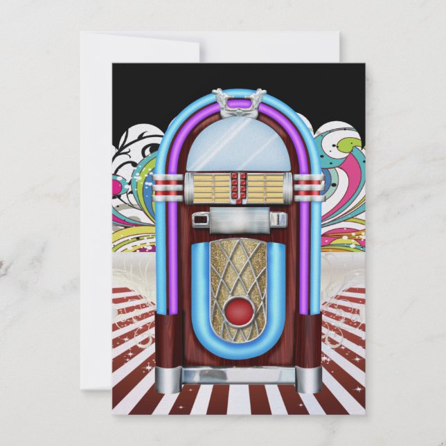 Rockin' runt Klock Party - SRF Inbjudningar (Framsida)