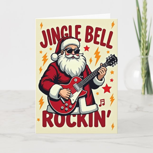 Rockin Santa julkort Kort (Framsida)