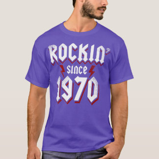 Rockin sedan 1970, 51:a födelsedagen, 51-årig hård t shirt