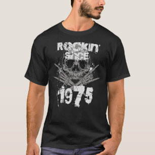 Rockin sedan 1975 Grunge Skull Sten Händer födelse T Shirt