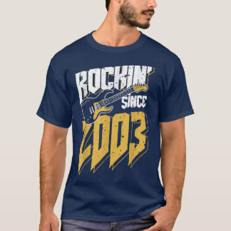 Rockin" sedan 2003 Vintagen Rock musik Fläkt 19:e T Shirt