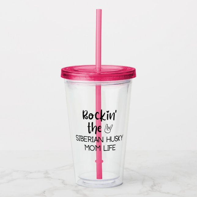 Rockin' Siberian husky Mamma Life Take Away Mugg (Framsida)