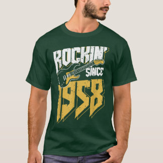 Rockin' Since 1958 Vintage Rock Music Fan 64th Bir T Shirt