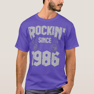 Rockin' Since 1986 Vintage Rock Music Fan 36th Bir T Shirt