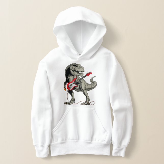 Rockin' T-Rex: Dinosaur spelar elgitarr T Shirt (Laydown)