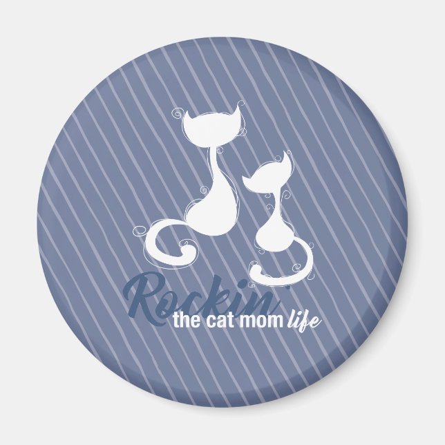 Rockin the Cat Mamma Life Magnet (Framsidan)