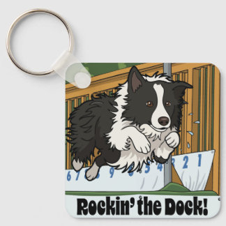 Rockin’ the Dock! Border Collie som dyker från bry Nyckelring