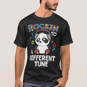 Rockin To A Different Tune Panda Autism Medvetenhe T Shirt