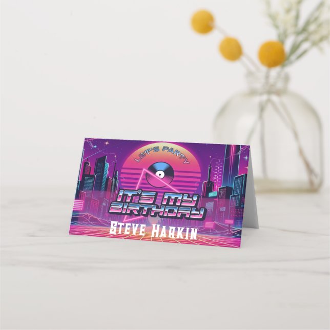 Rockin Vaporwave Party Placeringskort (Framsida)