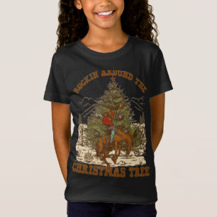 Rockin' vid jul Cowboy Träd Santa Ride Ho T Shirt