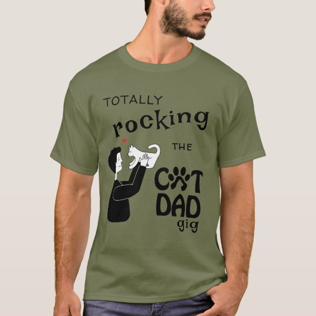 Rockin'Cat Pappa T Shirt (Framsida)