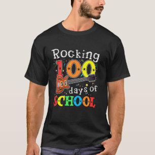 Rocking 100 dagar av skolguitar Music Teacher St. T Shirt