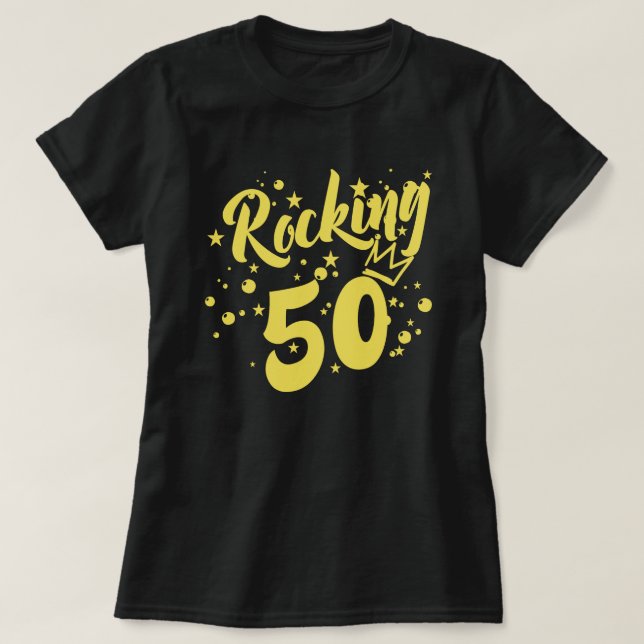 Rocking 50 Birthday T Shirt (Design framsida)
