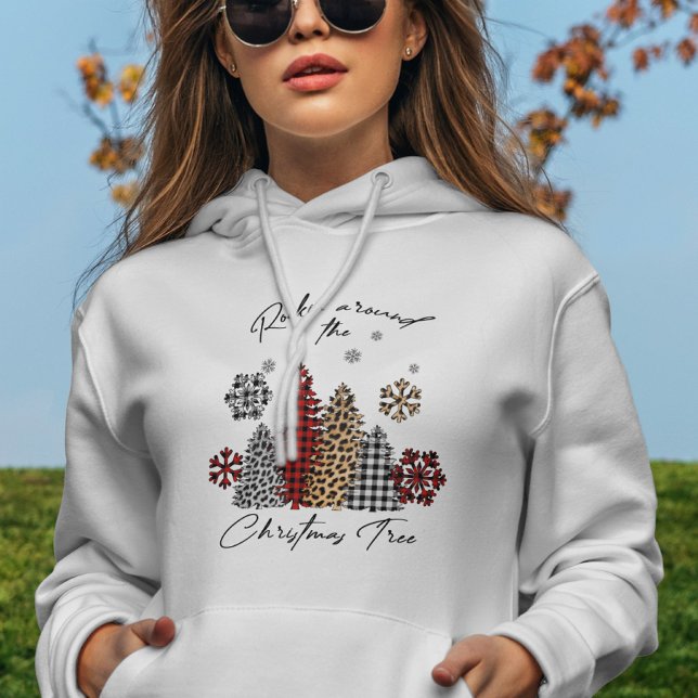 Rocking Around the Christmas Tree Rutmönstrad T Shirt (Skapare uppladdad)