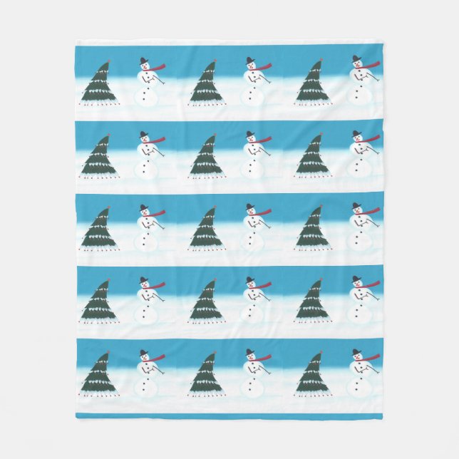 Rocking Dancing Snögubbe-jultomte Blankets Fleecefilt (Framsidan)