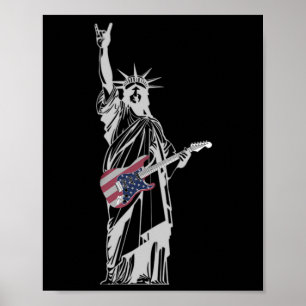 Rocking Frihetsgudinnan 4:e juli Guitar Poster