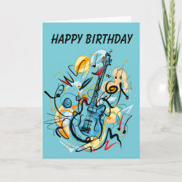 Rocking Guitar Birthday Card Kort