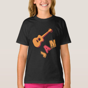 Rocking Guitar, Music Sylt Stil, Orange & Red Art T Shirt
