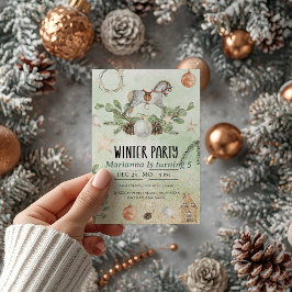 Rocking Häst jul Födelsedagsfest inbjudan