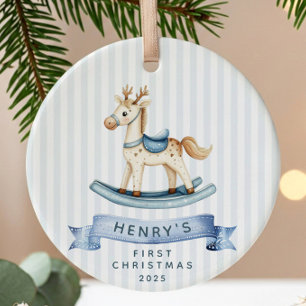 Rocking Horse Baby:s första jul Julgransprydnad Keramik