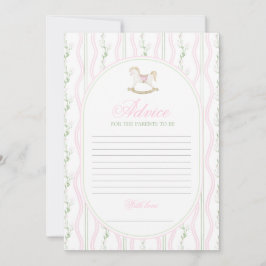 Rocking Horse Baby Shower Flicka Rådgivning Spel Inbjudningar