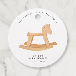 Rocking Horse Baby Shower Minimalist Gender Neutra Gåvor Etiketter