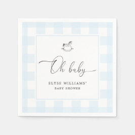 Rocking Horse Blue Gingham Oh Baby Pappersservett