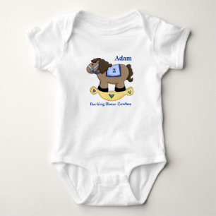 Rocking Horse Blue Infant Creeper T Shirt