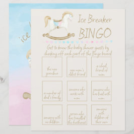 Rocking Horse Blue Rosa Baby Shower Bingo