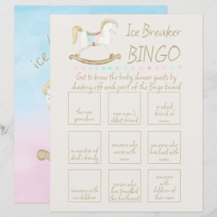 Rocking Horse Blue Rosa Baby Shower Bingo