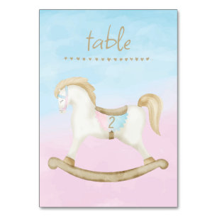 Rocking Horse Blue Rosa Gender Baby Bordsnummer