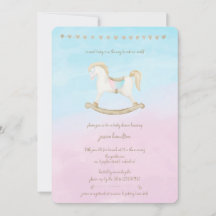 Rocking Horse Blue Rosa Gender Neutral Baby Shower