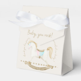 Rocking Horse Blue Rosa Gender Neutral Baby Shower Presentaskar