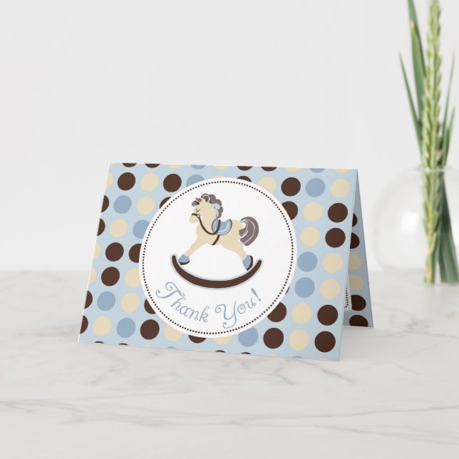 Rocking Horse Boy Card Tack Kort (Framsida)