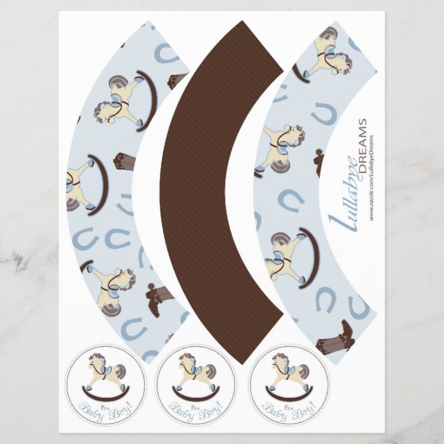 Rocking Horse Boy Cuptårta Wrapper 2D Reklamblad (Framsidan)