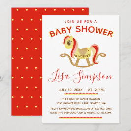 Rocking Horse, Cute Baby Shower Inbjudningar